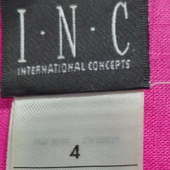 INC Linen Hot Pink Button-Up Blouse, sz 4 - Picture 6 of 8